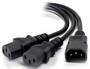 ALOGIC 2m Y Splitter Power Cable -IEC C14 (M)- 2 IEC C13 (F), Black