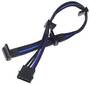 SilverStone 30CM Sleeved PP07 4Pin SATA Power Cable, Black/Blue