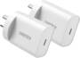 Choetech MIX00109 USB-C 20W AC Charger Power Adapter 2 Pack, White