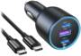 UGREEN 130W 3-Port Fast Car Charger with 100W Cable