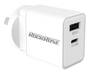 Rockrose Casa AC Note 30W PD QC 3.0 Dual Port Power Adapter, White