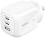 Belkin BoostCharge Pro 70W 3-Port GaN Wall Charger, White