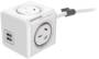 Allocacoc PowerCube Extended 4 AU Outlets, 2 USB, 1.5m Cable, White