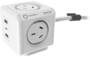 Allocacoc PowerCube Extended 4 AU Outlets, 3 USB 20W PD, White