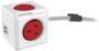 Allocacoc PowerCube Extended 4 AU Outlets, 2 USB, 3m Cable, Red