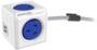 Allocacoc PowerCube Extended 4 AU Outlets, 2 USB, 3m Cable, Blue