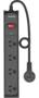 Monster 4 Port Socket with Surge Protection, Black