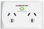 Monster 2 Port Surge Protector Power Board, White