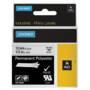 Dymo Rhino 12mm Black on White Permanent Polyester Label