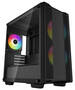 DeepCool CC360 ARGB Black Micro ATX Case, Tempered Glass Panel, No PSU