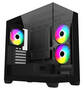 FSP S340-BA Black Micro ATX Mid Tower Case, T/G Side Panels, NO PSU