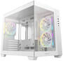 DeepCool CG330 3F WH White Micro ATX Case, Tempered Glass Side Panels, NO PSU