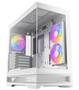Antec C2M ARGB White Compact Micro ATX Case, 4mm Tempered Glass Side Panel, NO PSU