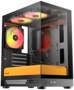 Okinos AQUA UNO Canary Mini Tower Mico ATX Case, Tempered Glass Side Panels, NO PSU