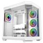 FSP U580 White Ultra Tower ATX Case, 3x Tempered Glass Side Panels, NO PSU
