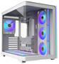 FSP M580 PRO White Mid Tower ATX Case, Curved Tempered Glass Side Panels, NO PSU