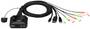Aten 2-Port USB-C DisplayPort Hybrid Cable KVM Switch