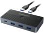 Simplecom KM320 2-Way SuperSpeed USB Switch 4-Port Hub
