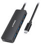 mbeat 4-Port USB-C to USB-A 3.0 Hub with DC Port, Black