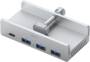 Cruxtec 4 Port Clamp Mounted USB 3.0 Hub with USB-C Power Port
