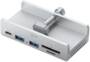 Cruxtec 5 Port USB 3.0 Clamp Hub with USB-C Power Port and Card Reader