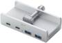 Cruxtec 4 Port Clamp Mounted USB 3.1 Gen2 Hub with USB-C Power Port