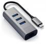 Satechi USB-C 3-Port USB 3.0 2-in1 Hub With Ethernet, Space Grey
