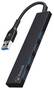 Bonelk Long-Life USB-A to 4 Port USB 3.0 Slim Hub Black