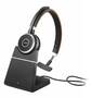 Jabra Evolve 65 TE MS Mono Bluetooth Headset - W/Charging Stand + LINK
