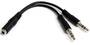 StarTech 3.5mm Female to 2x 3.5mm Male Headset Splitter Adapter Cable