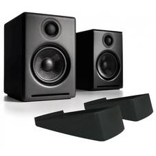 Audioengine A2+ Wireless Active 2.0 Black Speakers with DS1 Desktop Stands