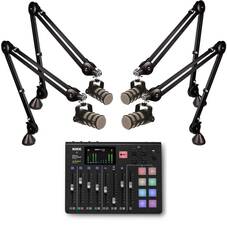Rode RODECaster Pro Podcast Console with 4x PodMic and 4x PSA1 Boom Arm