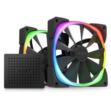 NZXT Aer RGB 2 140mm RGB Case Fan, Black, 2-pack