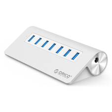Orico 7 Port USB 3.0 Hub + 30W Power Adapter, Silver