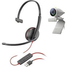 Poly Studio P5 Webcam with Blackwire 3210 Mono Headset Kit