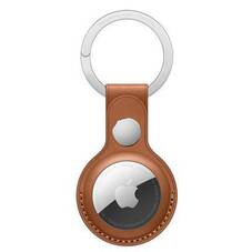 Apple AirTag Leather Key Ring, Saddle Brown