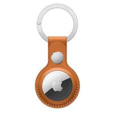 Apple AirTag Leather Key Ring, Golden Brown