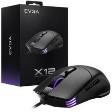 EVGA X12 Gaming Mouse - Black, Ambidextrous Design, 16000 DPI