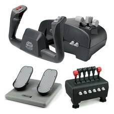 CH Products Captains Pack USB Flight Sim Yoke, Pedals and Throttle
