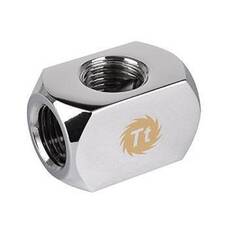 Thermaltake Pacific 4-Way G1/4 Connector Block - Chrome Fitting