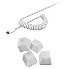 Razer PBT Keycap Plus Coiled Cable Upgrade Set, Mercury White
