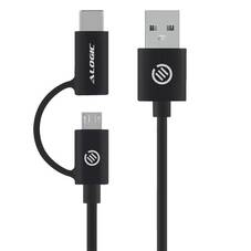 ALOGIC 1m Charge and Sync Cable, USB-A to USB-C and Micro USB-B