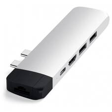 Satechi USB-C Pro Hub Adapter with Ethernet, Silver