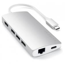 Satechi USB-C Multi Port Adapter with Ethernet V2, Silver