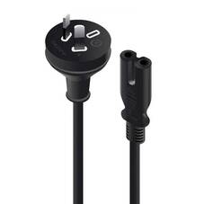 ALOGIC 2m 2 Pin Power Cable, Black, Figure 8 plug