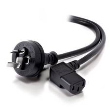 ALOGIC 2m Power Cable 3 Pin to Right Angle IEC C13, Black