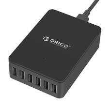 ORICO 50W 6 Port Smart Desktop USB Charger, Black