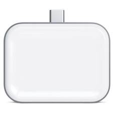 Satechi USB-C Wireless Charging Dock for AirPods, White/Space Gray