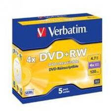 Verbatim DVD+RW 4.7GB 5 pack, 4x speed, Jewel case