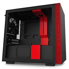NZXT H210 Matte Black/Red Mini ITX ATX Case, T/G Window, No PSU